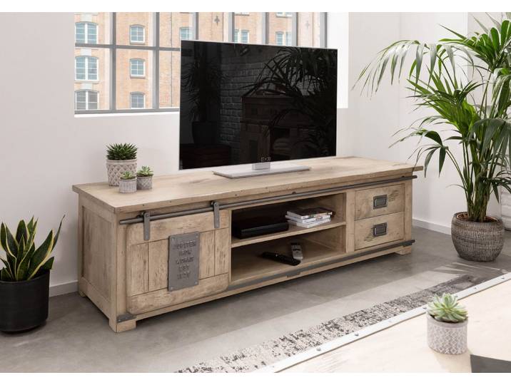 TV-Board Mango 180x55x50 whitewash lackiert RAILWAY #345