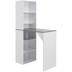 Helloshop26 - Hoher Bar-/Bistrotisch mit Schrank weiß 200 cm