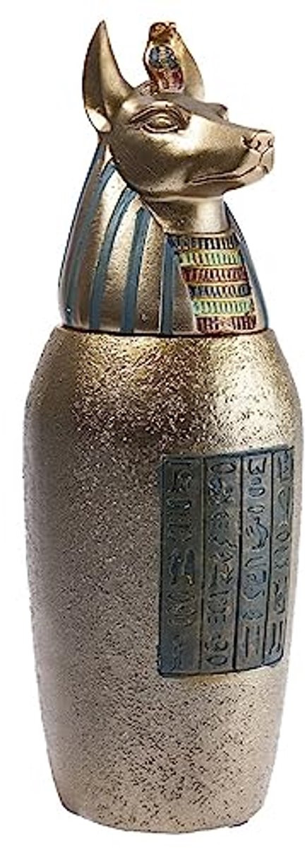 Egypte Vaas Anubis 21 cm - Decoratief Beeldje Farao - Antiek Egyptisch Design