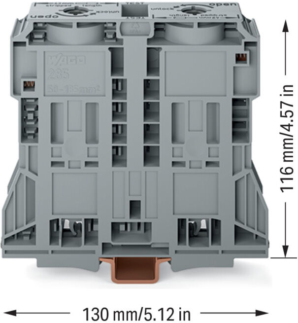 WAGO Bornes de passage 285-1185 2 conducteurs 185 mm² gris (285-1185)