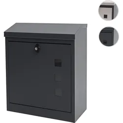 XXL Briefkasten HWC-H26, Firmenbriefkasten Postkasten, abschließbar pulverbeschichtet 52x44x25cm ~ anthrazit-schwarz