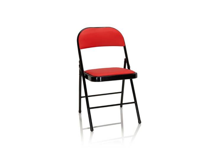 Chaise pliante - hjh OFFICE - TUDELA - Rouge - similicuir