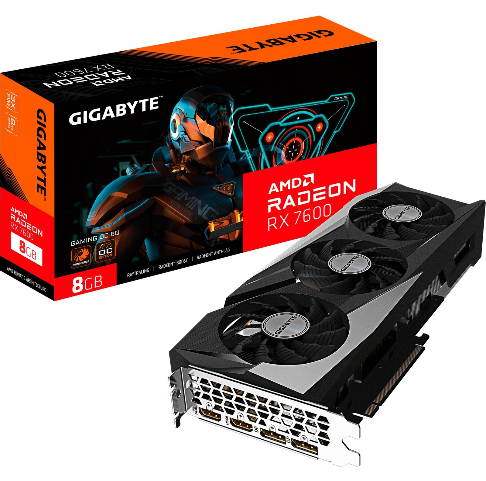 Gigabyte Radeon RX 7600 GAMING OC 8G AMD 8 GB GDDR6 videokaart