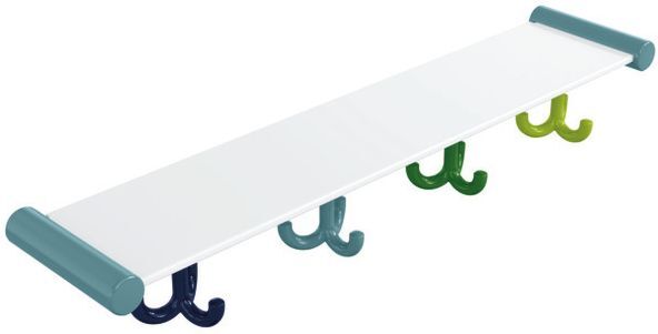 Hewi Ablage 800.03.40499 mit Dreifachhaken, 4 Plätze, reinweiß