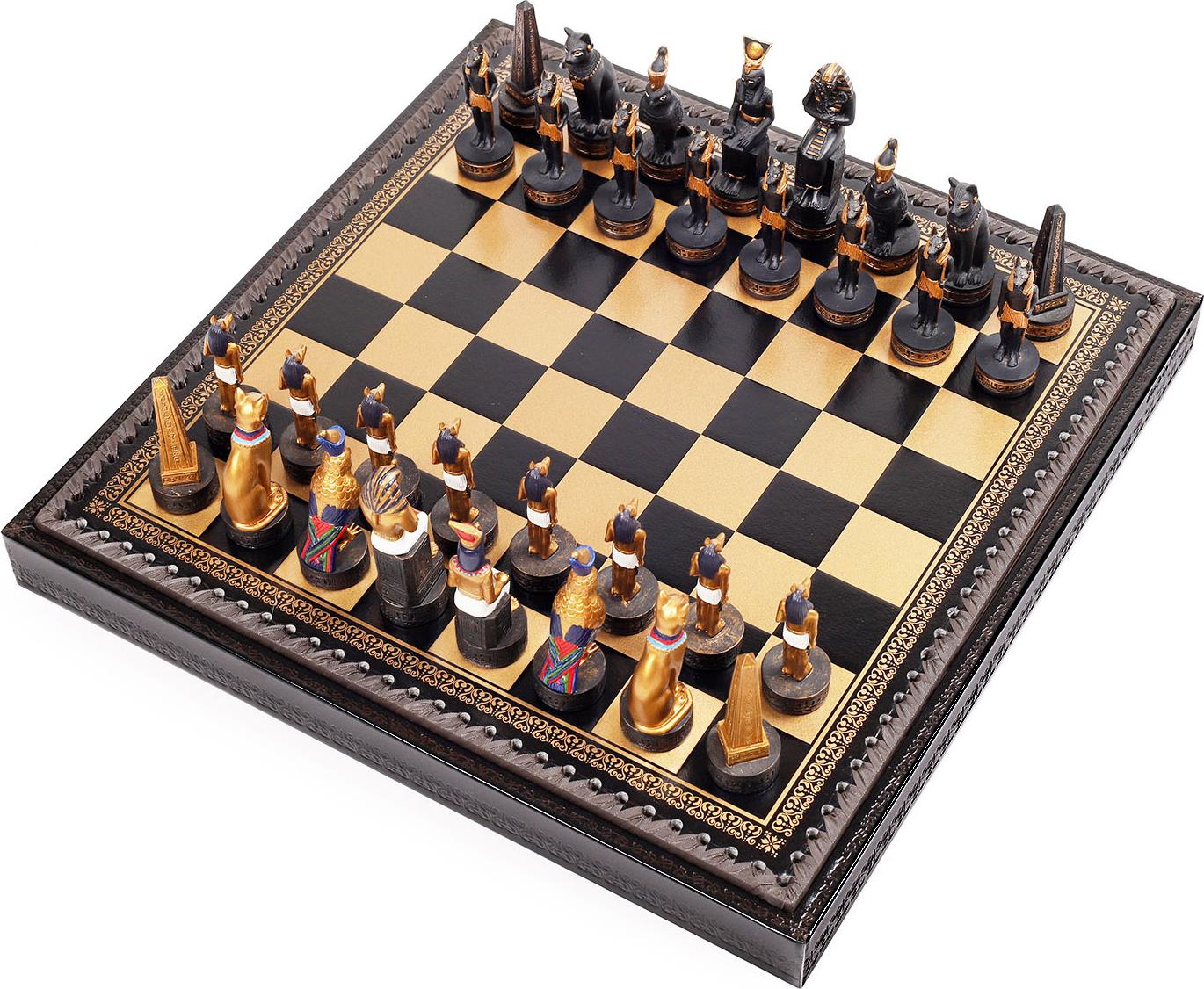s Ägyptisches Schachset mit Schachbrett (35 cm)
