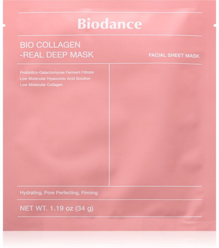 Biodance Bio-Collagen Real Deep Mask intensive Hydrogel-Maske Spendet der Haut Feuchtigkeit und verfeinert die Poren 34 g