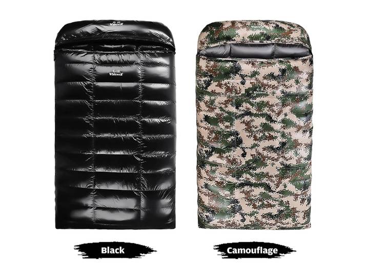Sac de couchage double en duvet d'oie blanc, sac de couchage de camping, sac à dos d'hiver, randonnée, voyage, 90%