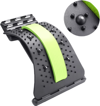 Inspire Picks Adjustable Back Stretcher For Lumbar Support Spine Alignment & Pain Relief green