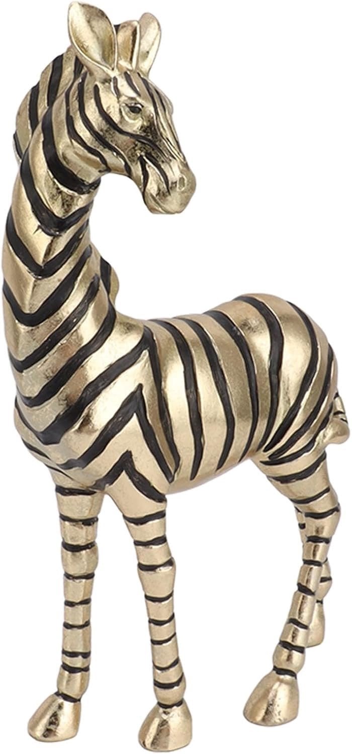 Realistisch Zebra Beeld van Hars in Goud voor Thuisdecoratie en Bureau Decoratie