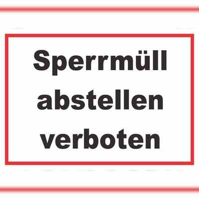 HB-Druck Sperrmüll abstellen verboten Schild A6 (105x148mm)
