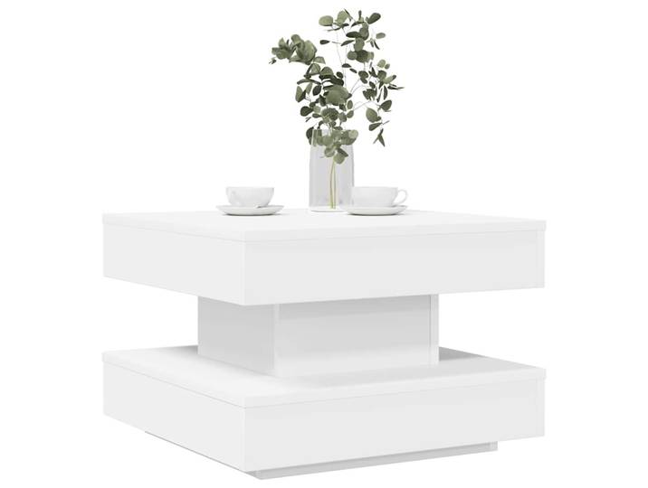 vidaXL Couchtisch 360-Grad Drehbar Weiß 50x50x34,5 cm