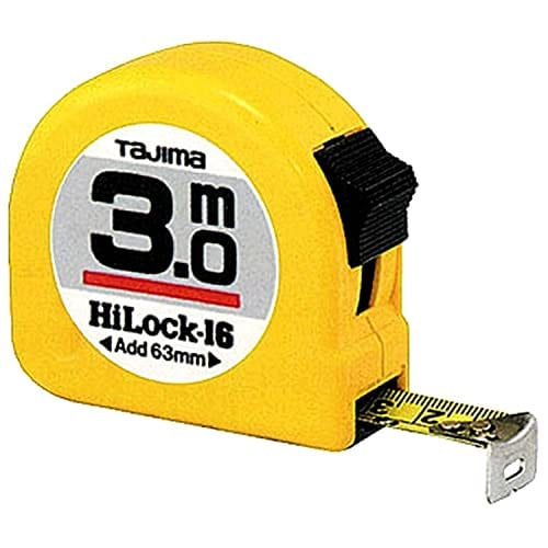 Tajima Hi Lock meetlint, geel, 3 m x 16 mm