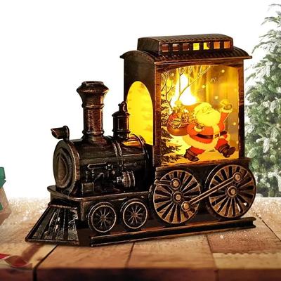 Uplift Picks Lighted Christmas Crystal Ball Santa Train Creates Magical Holiday Ambiance Decor santa Claus (c)