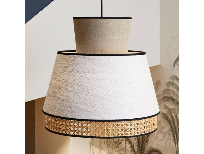 Singapour M Hängelampe, nude - MARKET SET - Wohnzimmer - Design - Stoff / Textil - Einflammig