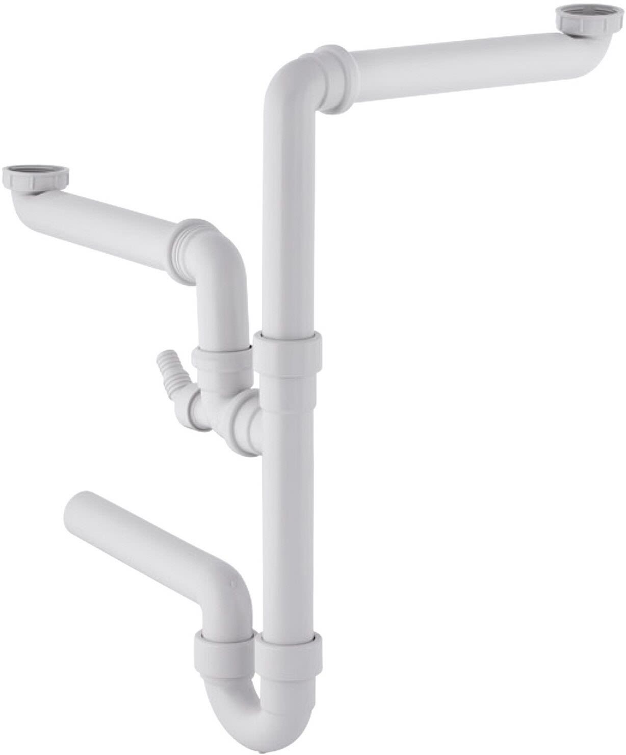 Geberit sink drain DN 40 for two basins, space-saving model