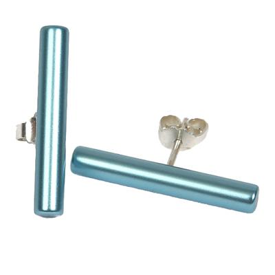 Paar Ohrstecker DEMARIE "eloxiertes Aluminium hellblau", Damen, Gr. one-size, Metall, blau (hellblau), Ohrringe Ohrstecker