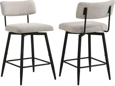 Coaster Levine Fabric Upholstered Swivel Chair (Set of 2)