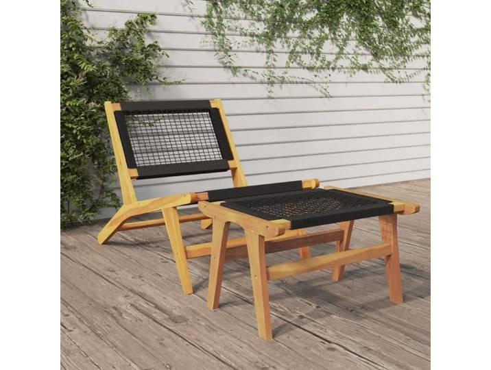 Chaise de Jardin et Repose-pieds Siège de Terrasse Meuble de Jardin Siège de Balcon Patio Meuble d'Extérieur Bois 319155