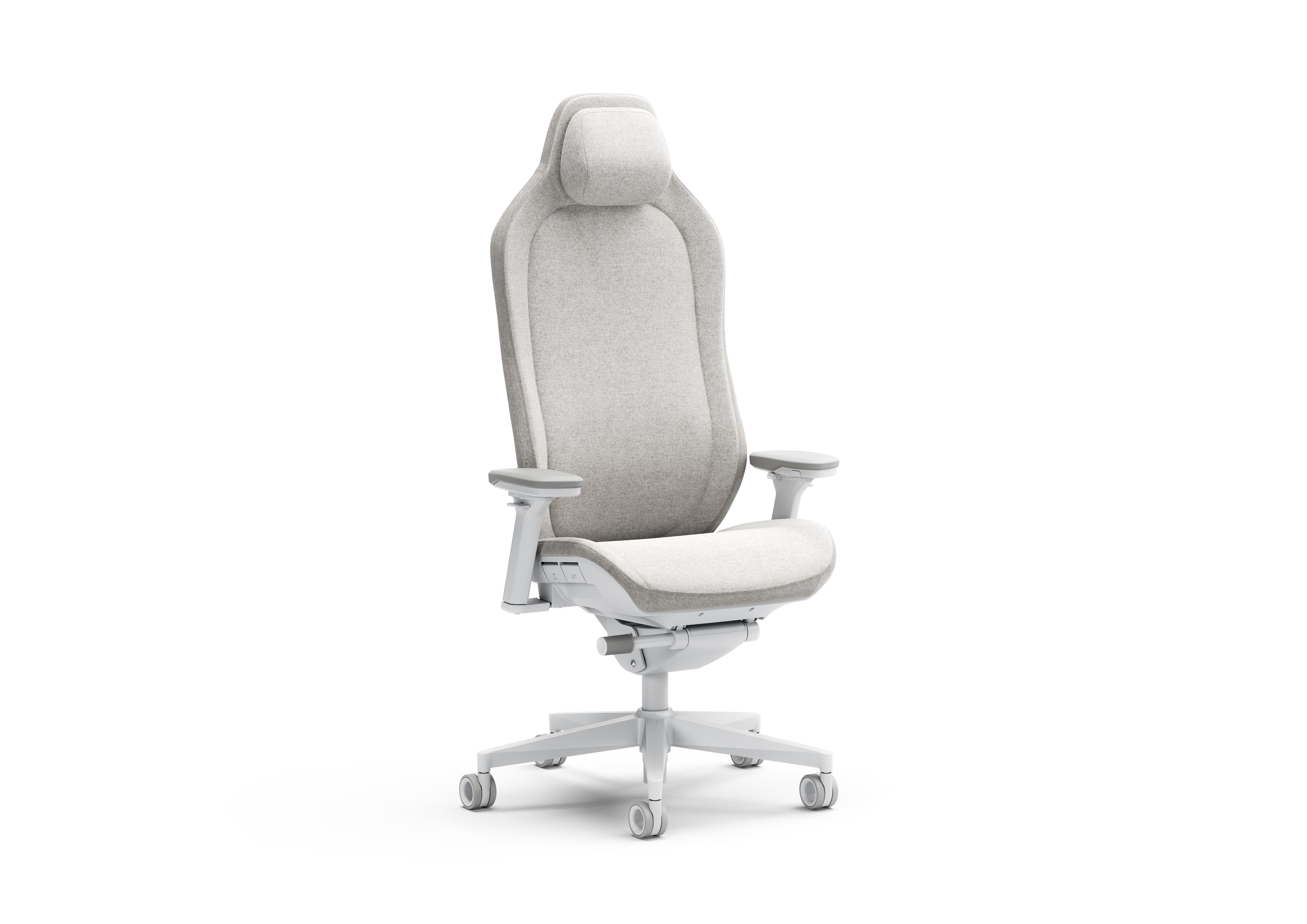 Fractal Refine 2 Gaming Chair Fabric Light / Weiß/Beige | Synchro-Tilt Mechanismus, Ruckenlehne mit integrierter Lendenwirbelstütze