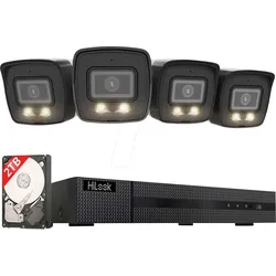 HIL IK28P-480B - Netzwerk-Videorekorder, inkl. 4 Bullet Kameras, 4K, 2 TB HDD