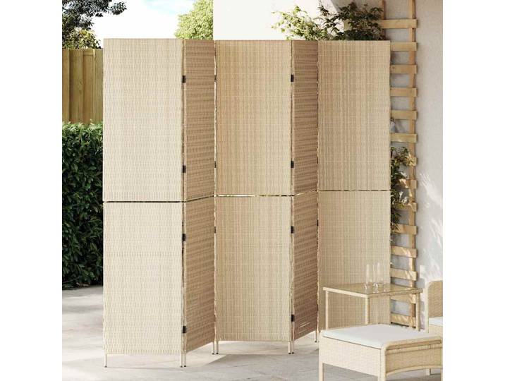 vidaXL Raumteiler Beige 242 x 180 cm Poly-Rattan