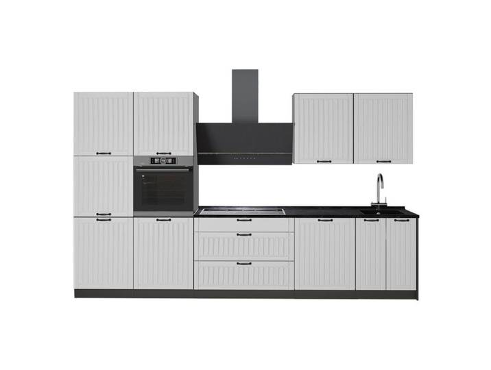 Cuisine Fame-Line 340cm sans PT Blanc campagne/Anthracite Vicco 64580