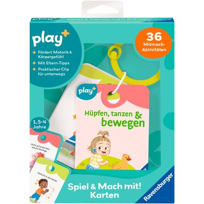 Spiel RAVENSBURGER "Play+ Spiel und Mach mit Karten: Hüpfen, tanzen & bewegen", bunt, Spiele, Kinder