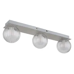 Deckenleuchte Deckenlampe Wohnzimmerleuchte 3-flammig silber satiniert L 50 cm