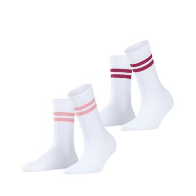Tennissocken ESPRIT "Tennis Stripe", Damen, Gr. 39-42, weiß, Baumwollmischung, gestreift, normal, Socken Tennissocken, mit Kontraststreifen, sportliches Design, perfekte Passform