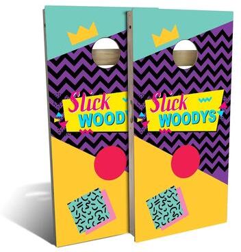 Skip's Garage 90s Collage Outdoor Cornhole Board Set