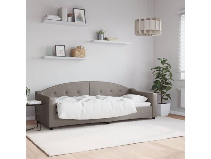 furnicato Bett 2-in-1 Tagesbett Sofa 223x90x75 cm Taupe mit Massivholz und (1-tlg), Gepolsterte Schlafsofa mit Lattenrost für das Wohn- oder Schlafzimmer