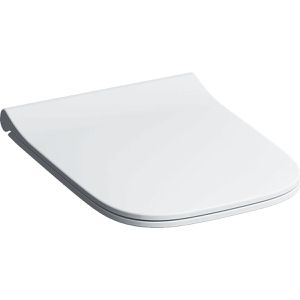 Geberit WC-Sitz Smyle Square 500.239.01.1, D-Form, Duroplast, mit Metallscharnier, weiß
