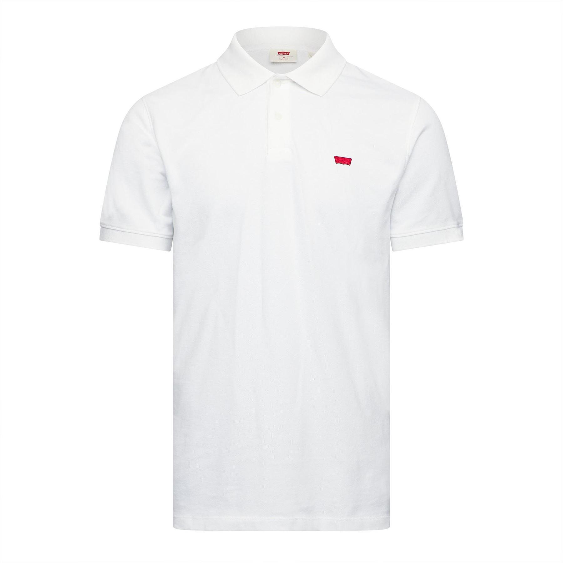 Men's Levis Slim Housemark Polo Bright Whi in Bright White