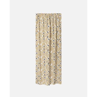 Vorhang MARIMEKKO "UNIKKO", off, weiß, beige, dunkelblau, B:135cm H:250cm, Baumwolle, Baumwolle, Gardinen, 135x250 cm