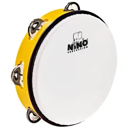 Nino Percussion 8" ABS Tambourine, Yellow - Tambourin