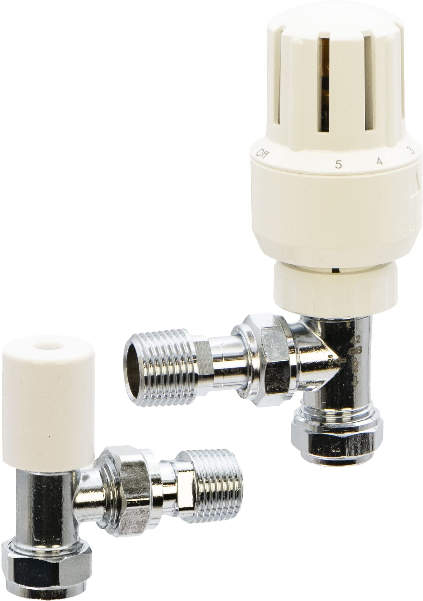 Pegler Mistral II Angled TRV & Lockshield Set - 15mm