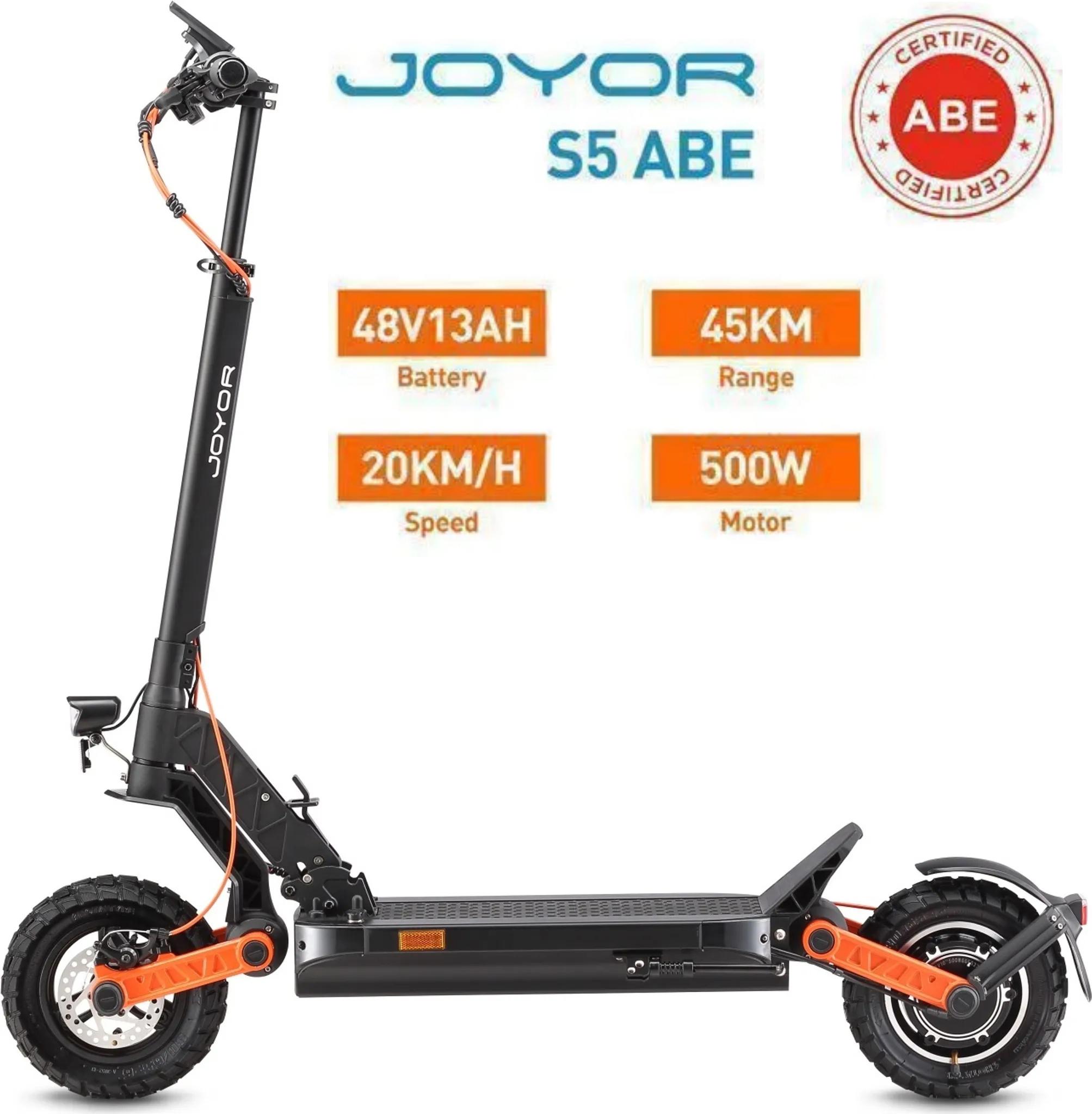 Elektroroller JOYOR S5 Mit ABE-Gutachten - 500W Motor 48V13AH Batterie 45KM Reichweite Scheibenbremsen - Schwarz