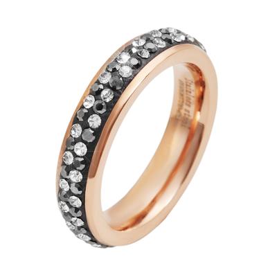 Fingerring AKZENT "Carina rosé, hautverträglich" Gr. 54, weiß, Fingerringe, Damen, 54, Edelstahl, Fingerring