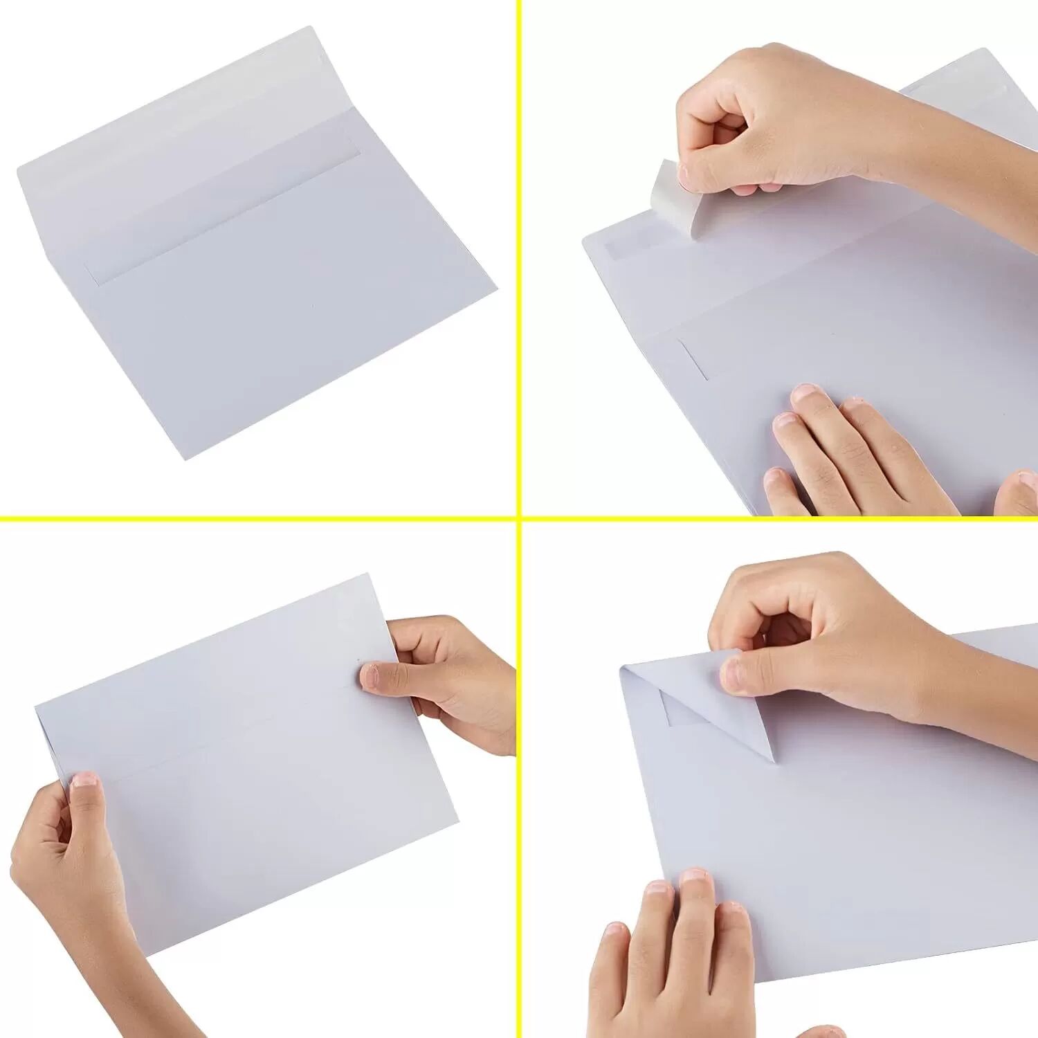 INF Enveloppes A7 Blanches Classiques - Lot de 50 (5x7 pouces)