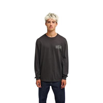 Langarmshirt QUIKSILVER "Surf Garage", Herren, Gr. XXL, schwarz (tarmac), Obermaterial: 100% Baumwolle., Shirts Langarmshirt