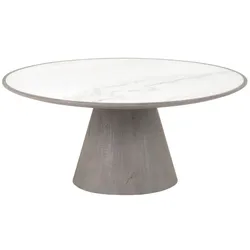 COUCHTISCH aus eiche und marmor - mafra 80/80/35 cm