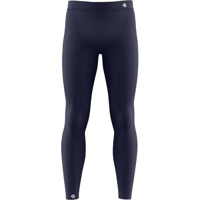 Funktionstights BAUERFEIND "COMPRESSION TIGHTS LONG", Herren, Gr. M, N-Gr, blau (navy), Obermaterial: 90% Polyamid, 10% Elasthan, Hosen, mit gezielter Zonenkompression, aktivierende Kompressionszonen