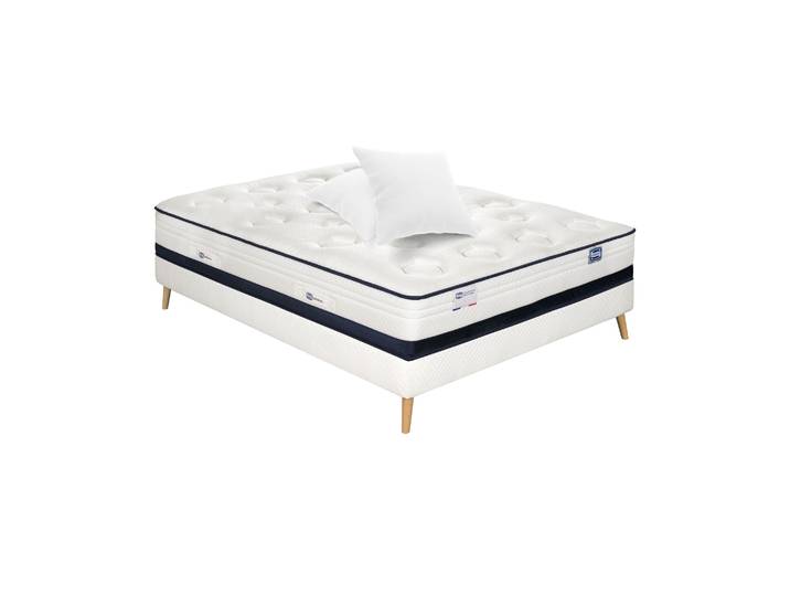 Ensemble Inedit\, Matelas Hybride 160x200\, Ferme H27 + Sommier + 2 Oreillers