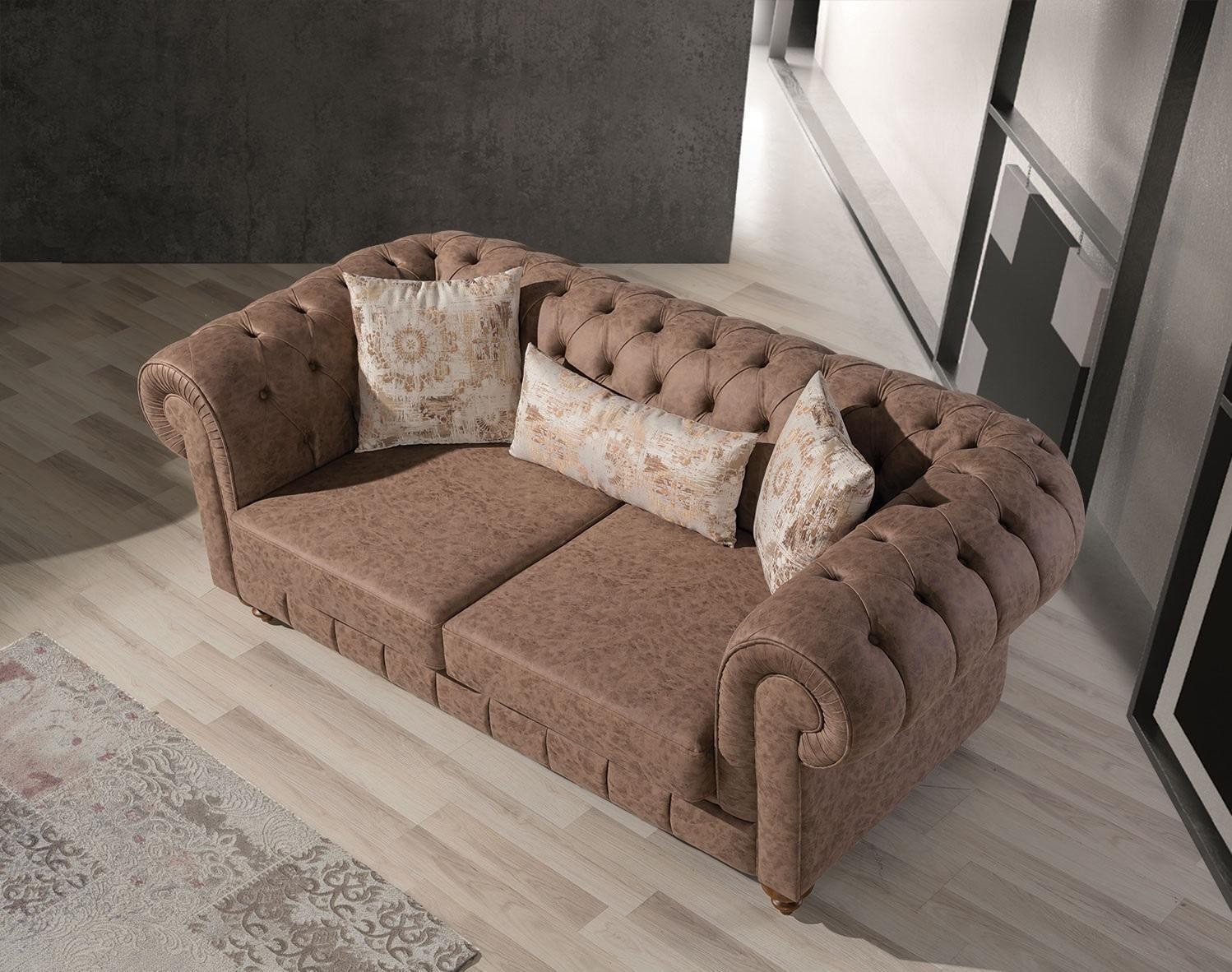 Bruine Chesterfield Tweezitter Designer 2-Zits Bank voor de Woonkamer