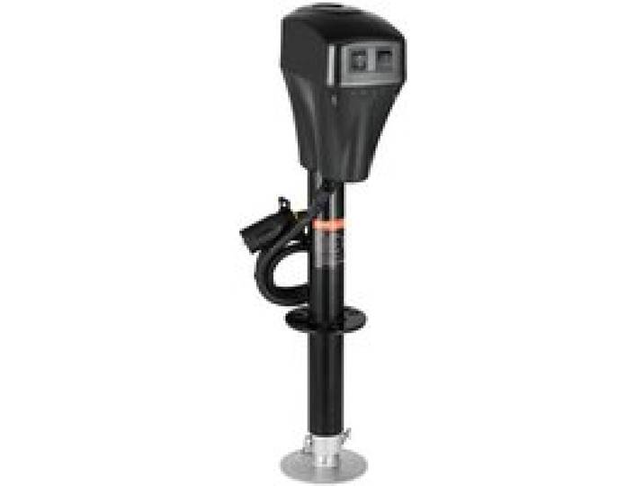 VEVOR Cric de Remorque Électrique, 2267 kg, Cric de Camping-car Robuste avec Connecteur à 7 Broche, Manivelle, LED, Plage de Levage 255-860 mm, Résistant aux Intempéries, pour Remorques Camping-cars