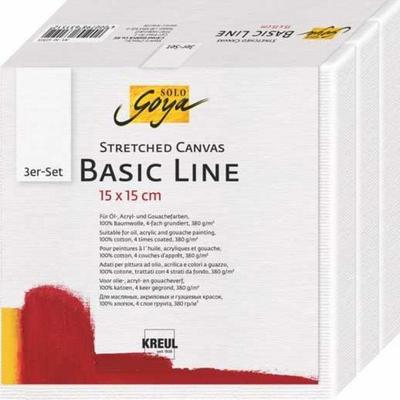 KREUL SOLO GOYA Stretched Canvas Basic Line, Keilrahmen 3er Set, 15 x 15 cm