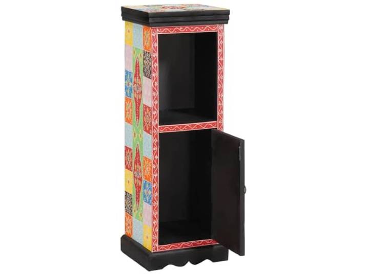 smnyxs Kommode, mehrfarbig, 30 x 30 x 90 cm, Mangoholz, massiv Aufbewahrung von Kleidung und Accessoires, Schubladen mit Ringgriffen, minimalistischer Stil, kleiner Raum