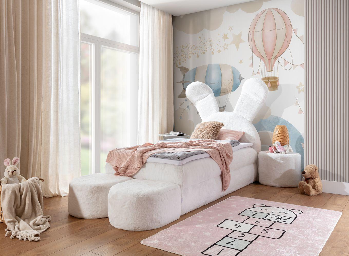 Designer-Kinderbett 100x200 INELA - weiß + GRATIS Matratzenauflage