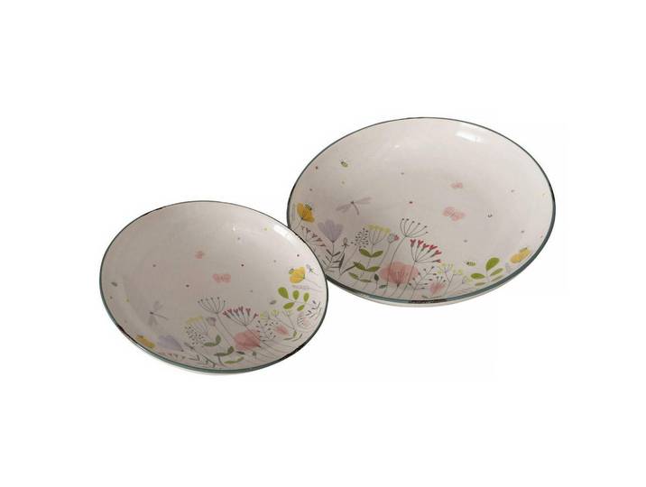 Boltze Home Teller Florina 2er-Set, Mehrfarbig, Keramik, Geschirr, Teller, Speiseteller