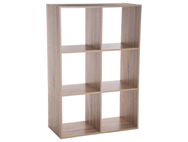 Étagère en bois 6 cases Mix coloris naturel